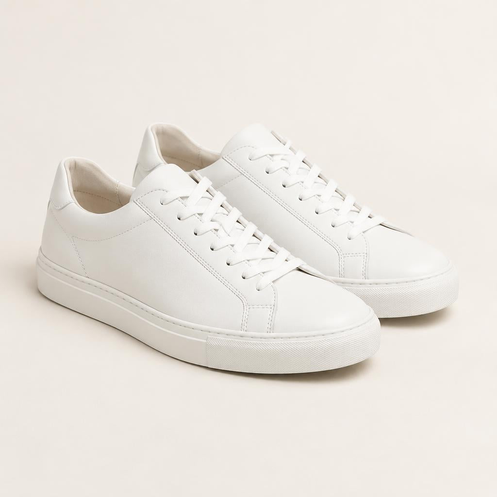 White leather sneakers